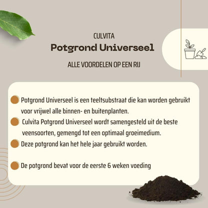 Culvita Universele Potgrond inclusief 2 maanden plantenvoeding - 40 liter - Vivaflorique